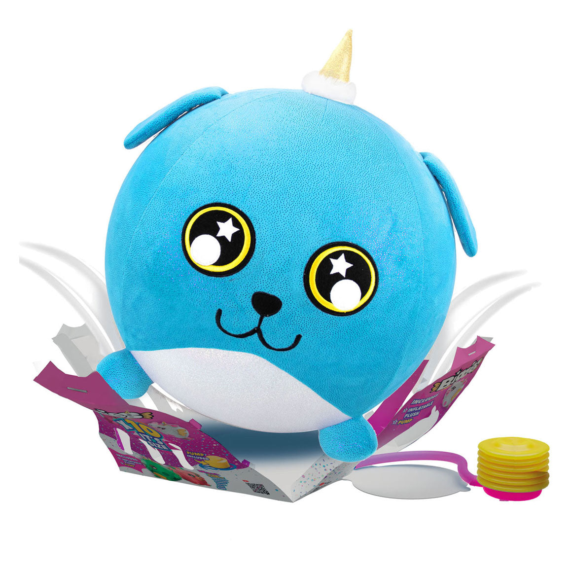 Biggies Hond Blauw Opblaasbare Knuffel