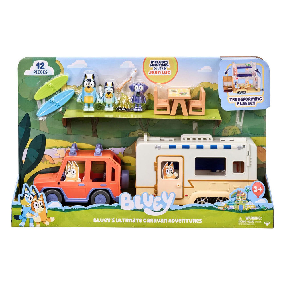 Moose Toys Bluey 4WD Vehicle and Campervan Deluxe Playset