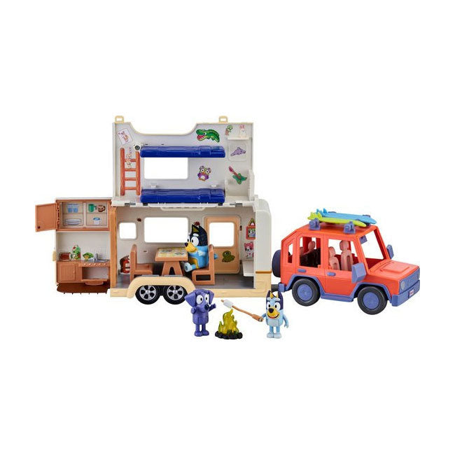 Moose Toys Bluey 4WD Vehicle and Campervan Deluxe Playset
