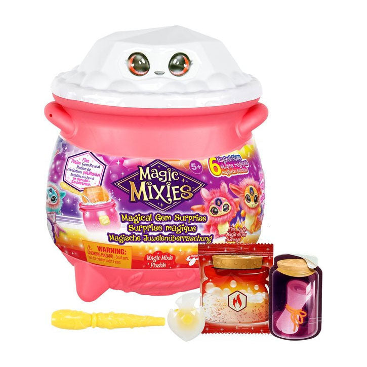 Elandenspeelgoed magische mixies magische edelsteen verrassing magische ketel vuur - maak je mixie knuffel