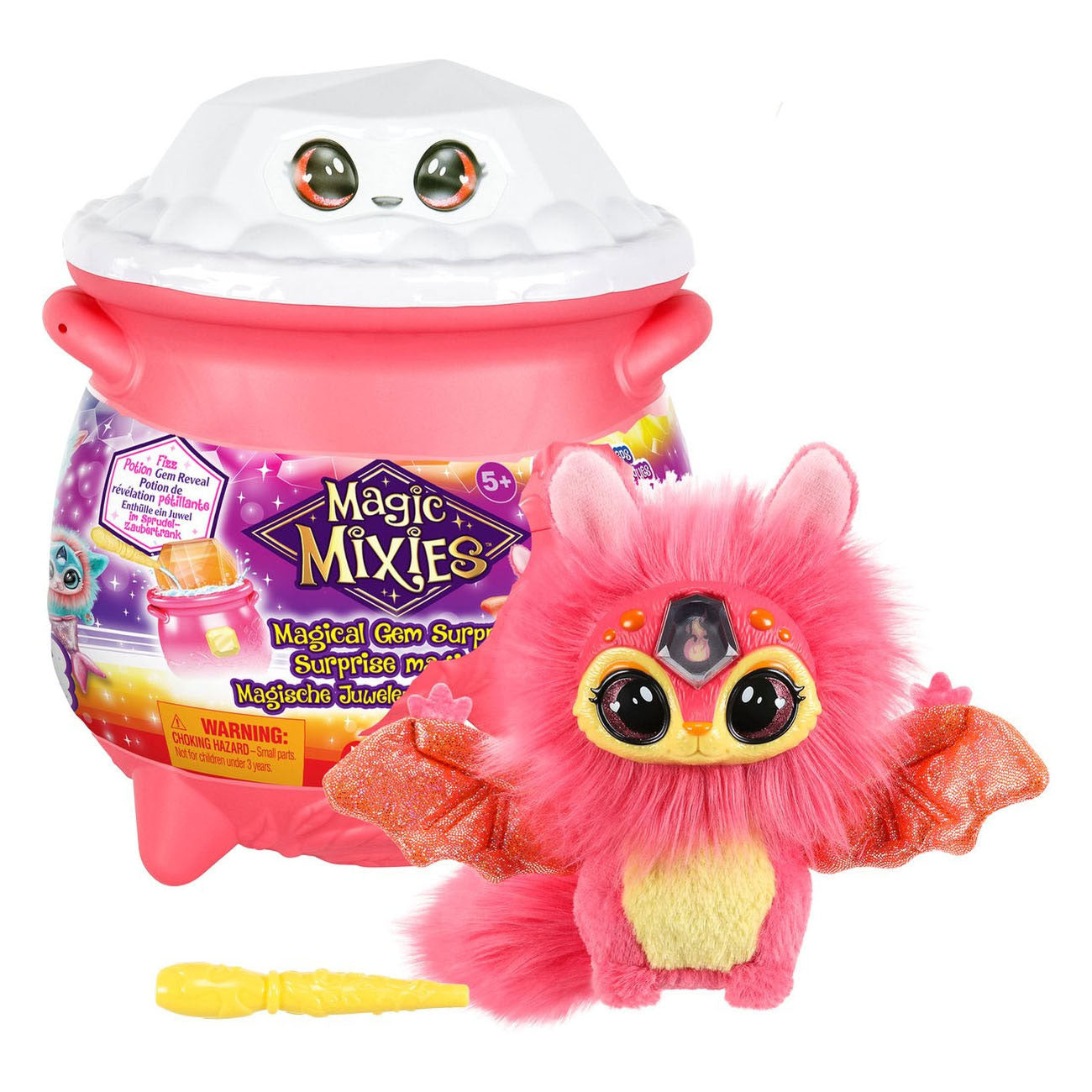 Elandenspeelgoed magische mixies magische edelsteen verrassing magische ketel vuur - maak je mixie knuffel