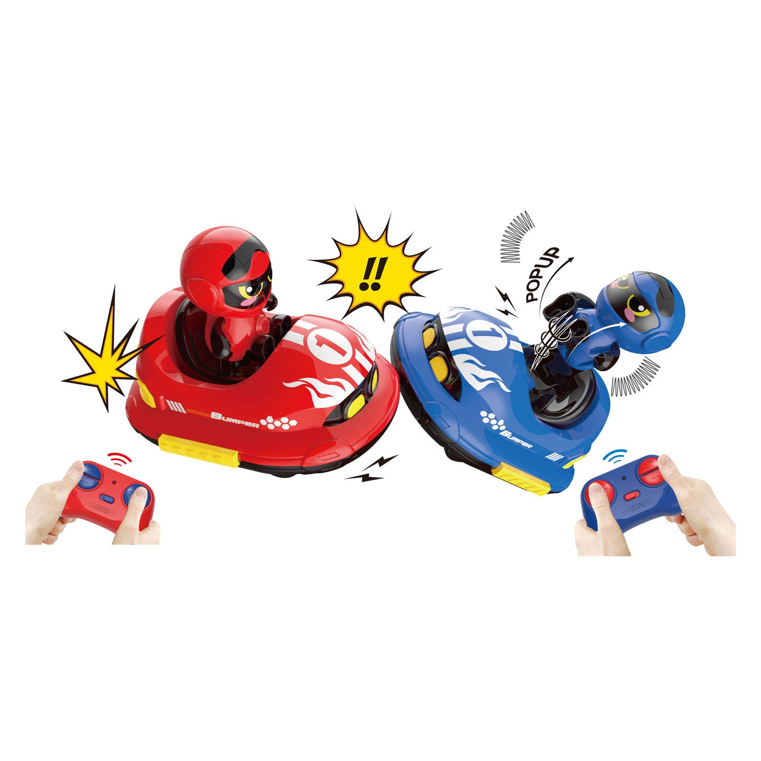 Gear2play rc crazy bumper cars duoset - bestuurbare bumpercars - ga een botsduel aan!