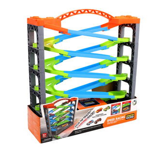 No brand racebaan deluxe 5 lagen + 2 racewagens