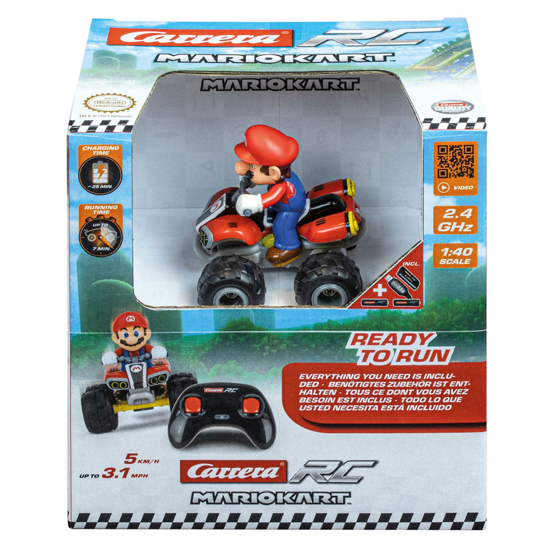 Carrera rc bestuurbare auto - super mario quad 1:40