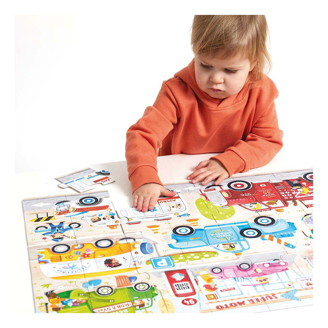 Banana panda puzzel auto's - educatief speelgoed karton 40 stukjes.