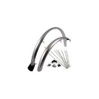 Sunnywheel kunststof spatbordenset 28 inch 45 mm zilver incl. stangen