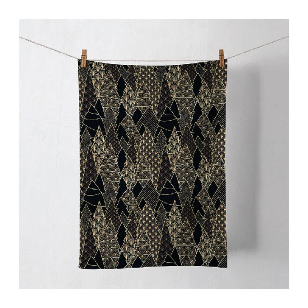Ambiente keukendoek luxury trees zwart -50x70cm -100% katoen