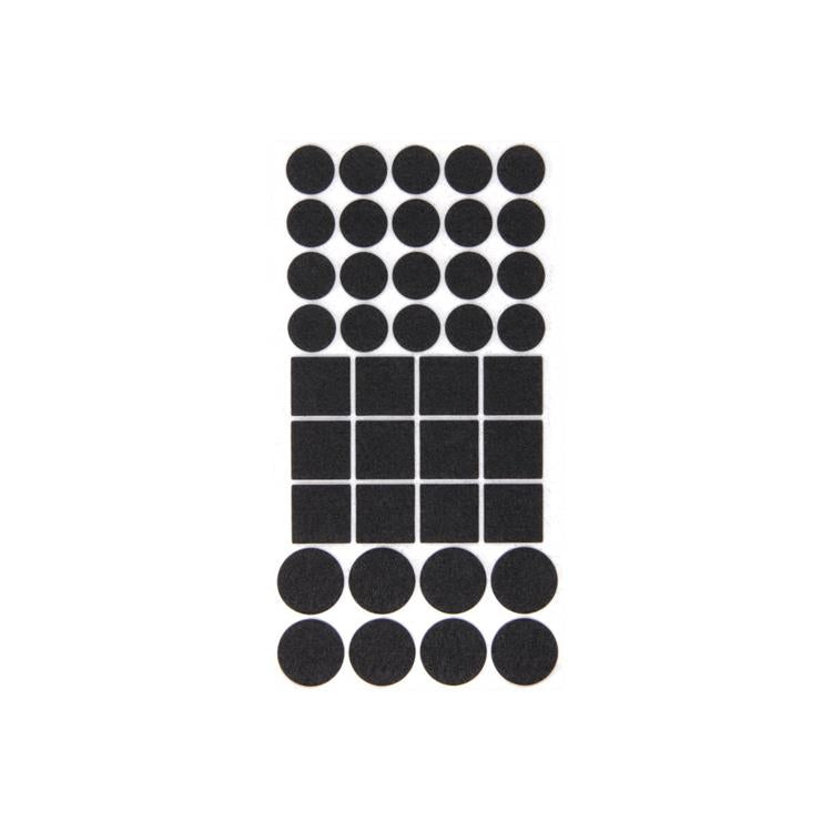 Mack 1069036 - assortiment zelfklevend vilt zwart | 12 stuks