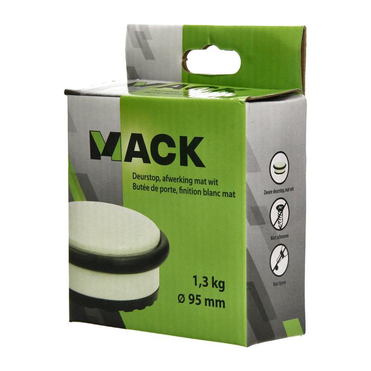 Mack 1069044 - zware deurstop wit 1,3 kg ø 95mm hoogte 35mm | 6 stuks