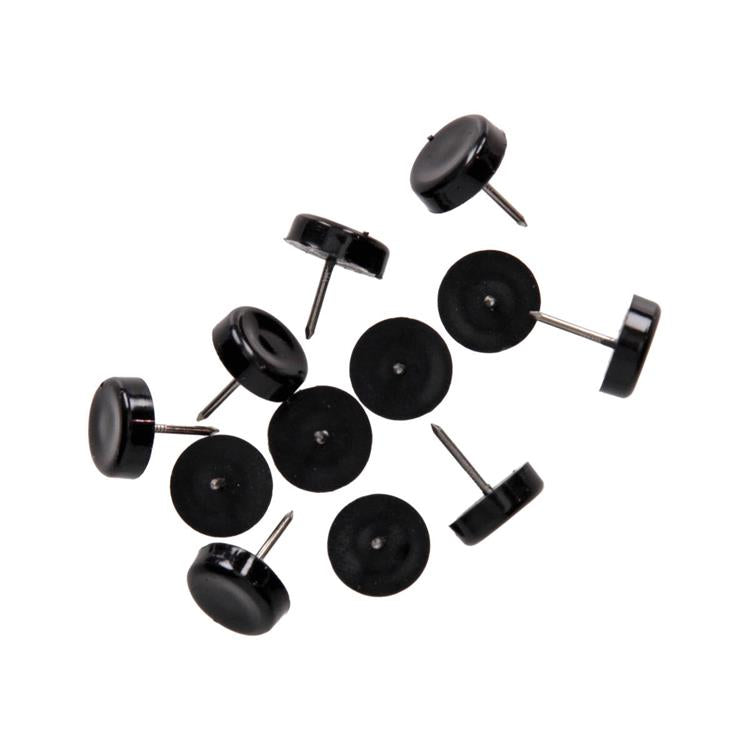 Mack 1066768 - stoelglijder nagel kunststof zwart ø 19 mm 12 st pcs | 6 stuks