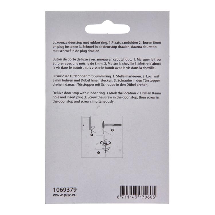 Mack 1069379 - deurstop cilindermodel zwart ø 20h30 mm 4 st pc | 6 stuks