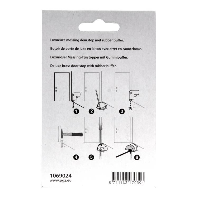 Mack 1069024 - deurstop halvemaan zwart ø 44 mm 1 st pc | 6 stuks