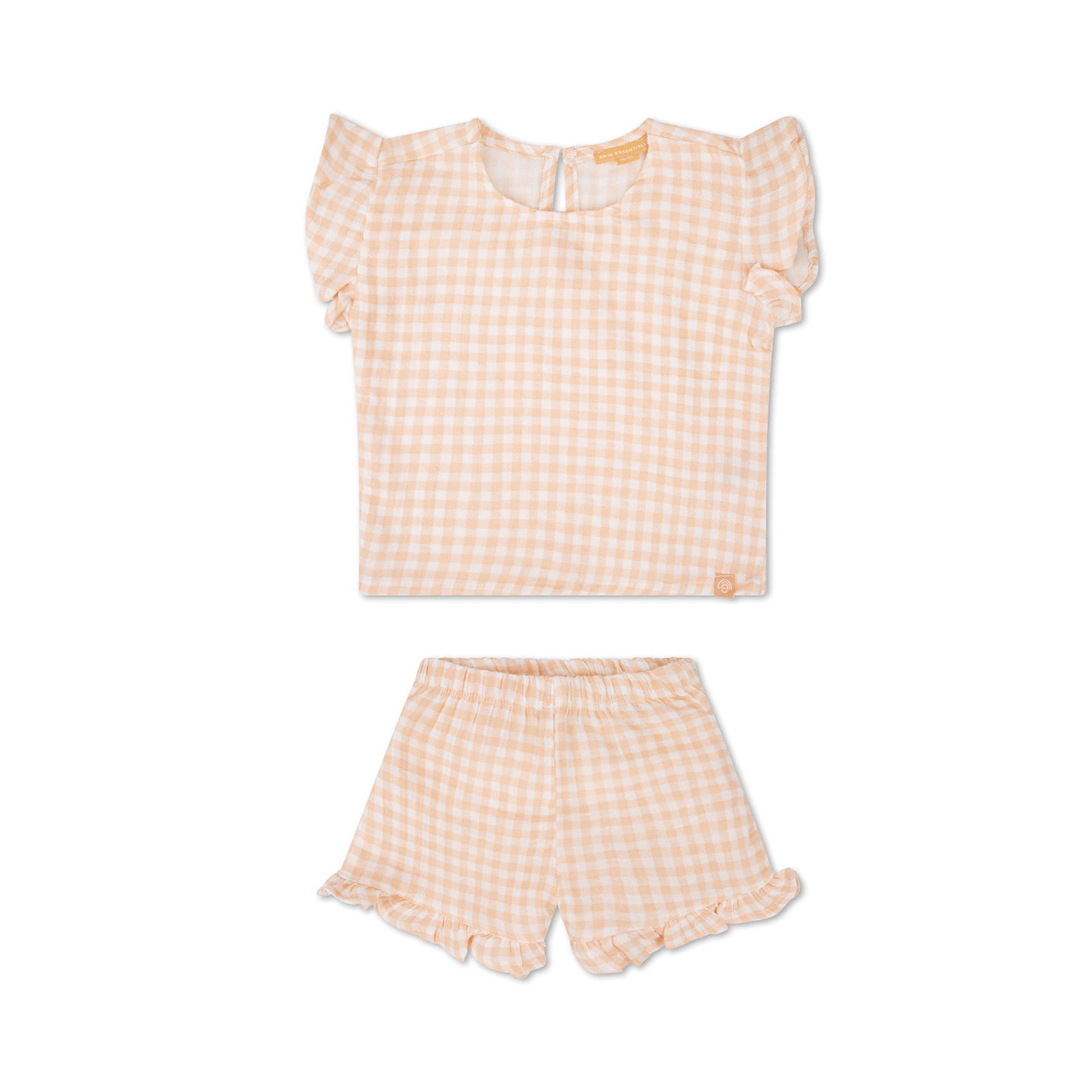 Zonsondergangraster | oranje wit meisjes set streng-mousseline