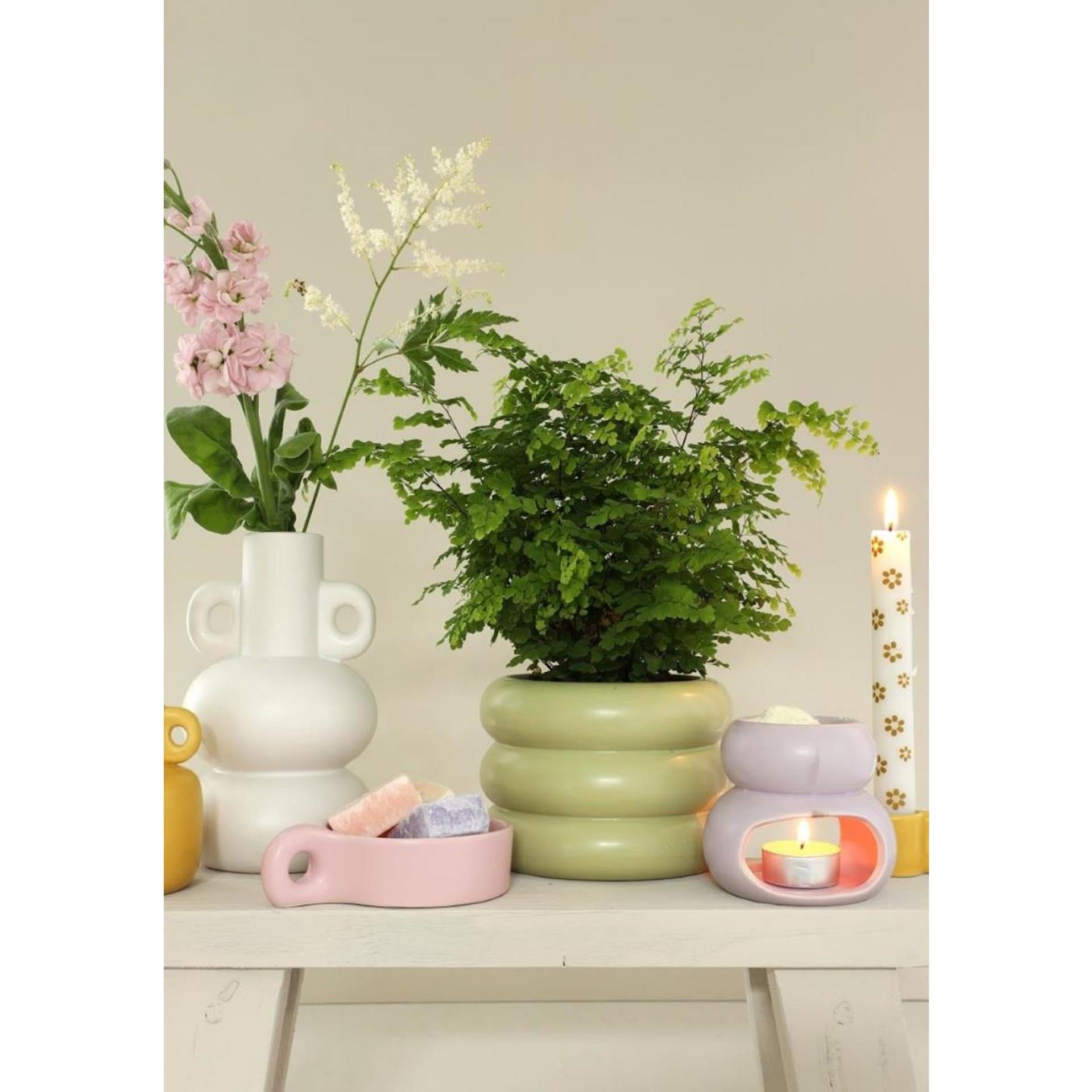 Ideas 4 seasons chubby kaarsenhouder roze 13,5x9,5cm