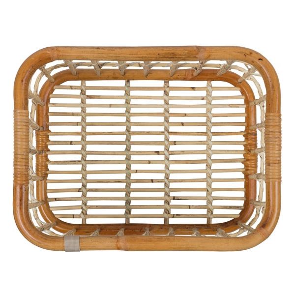 Basil Green Life - rotan fietsmand - large - voorop- natural bruin