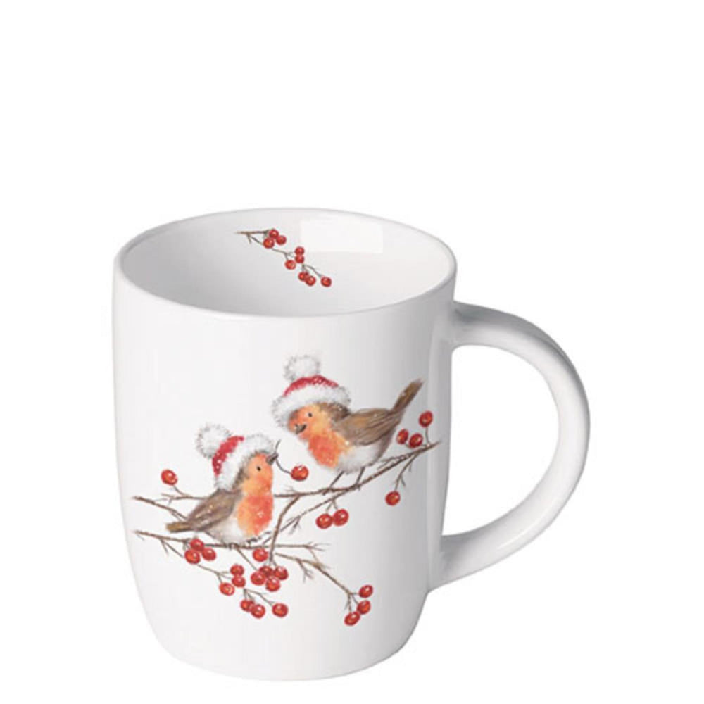 Ambiente mok 0,2l christmas robins white
