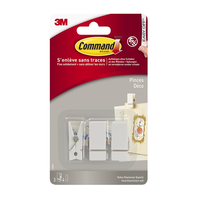 3m 1060680 - command spring clip 17089q qz 3clips+4 clear s pk 12pk cs | 12 stuks