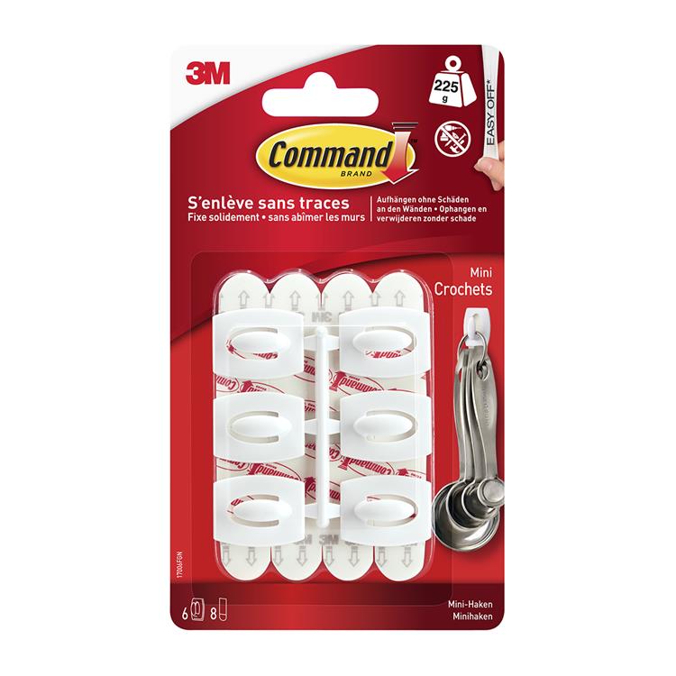 3m 1062198 - command witte haken met witte strips mini | 6 stuks