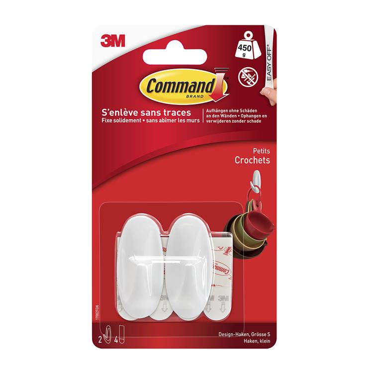 3m 1060950 - cmnd strips en designer haken 17082, klein, 2hks + 4s pk | 6 stuks