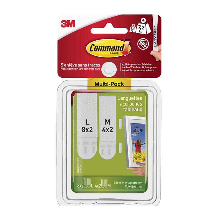 3m 1062765 - command fotolijststrips wit medium , groot | 7 stuks