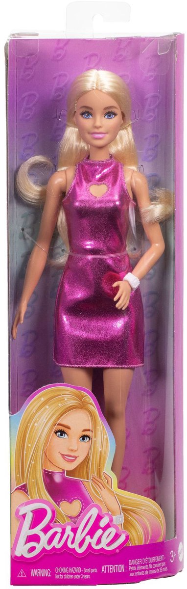 Barbie fashionista pop roze jurk met hartvormige uitsparing