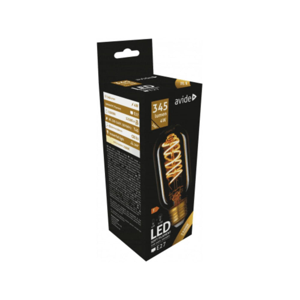 Avide led soft filament, t45, 4 watt, e27 fitting, ew 2700 kelvin, 345 lumen