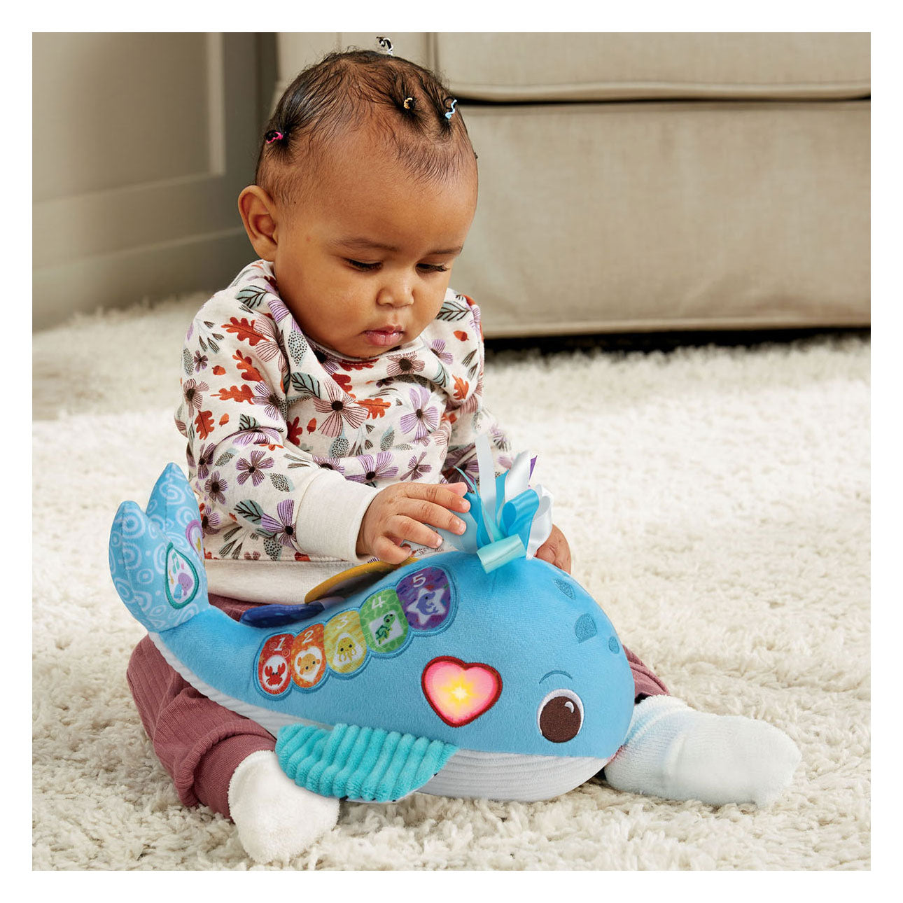 Vtech Green Knuffel en Leer Walvis