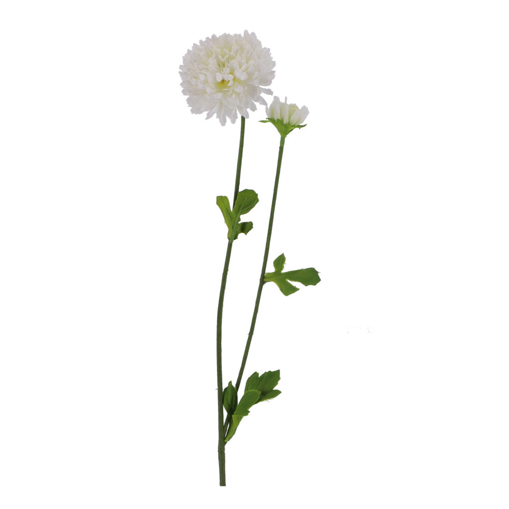 Basis kunstbloemchrysant 63 cm wit