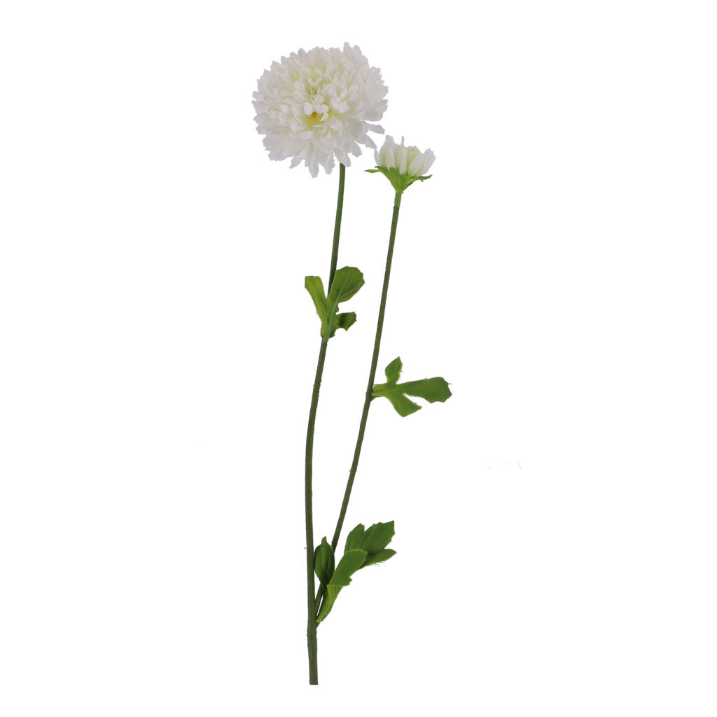 Basis kunstbloemchrysant 63 cm wit