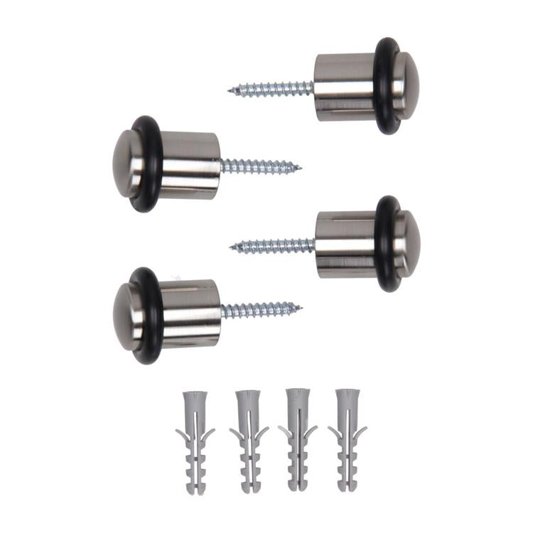 Mack 1069045 - deurstop cilindermodel inox look ø 20h30 mm 4 st pc | 6 stuks