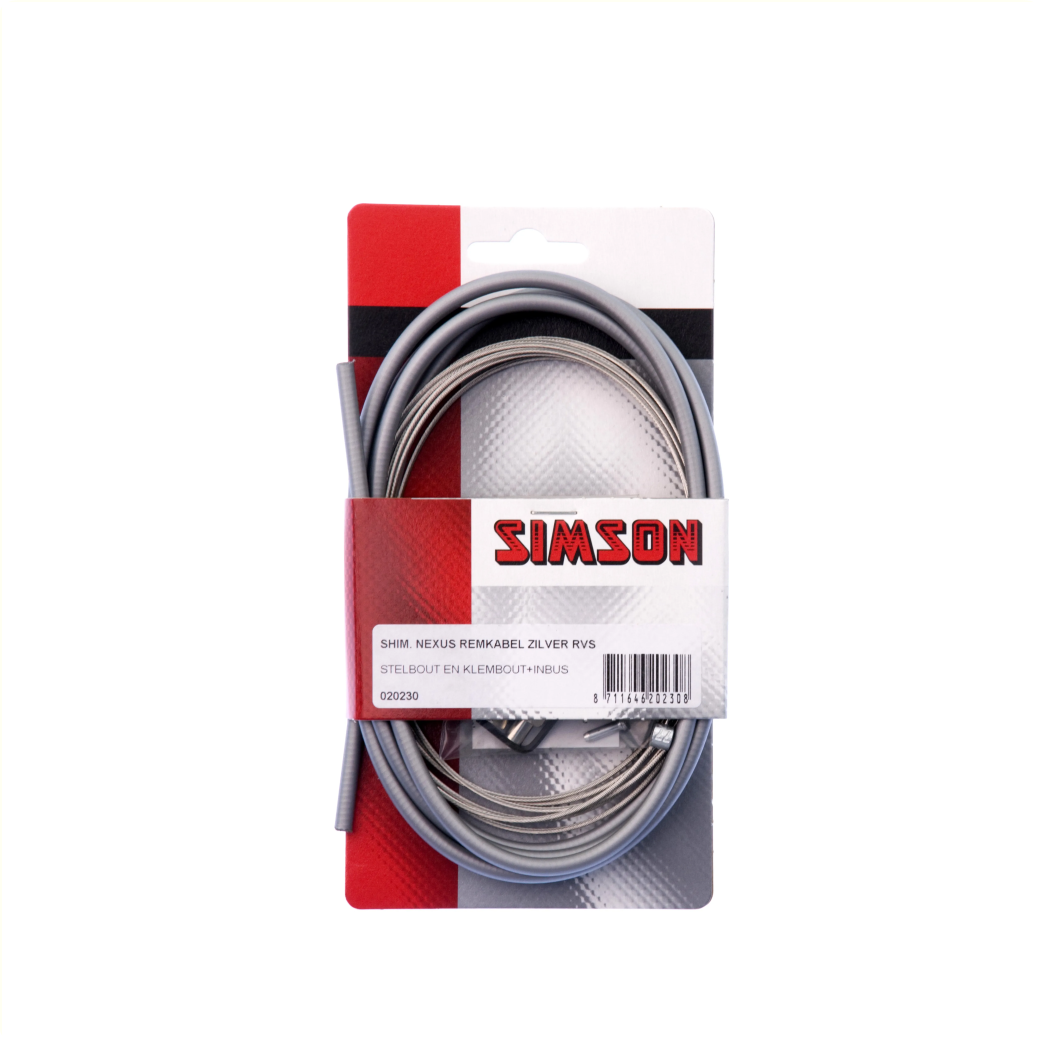 remkabel set Nexus rollerbrake 2250 1700 mm grijs zilver