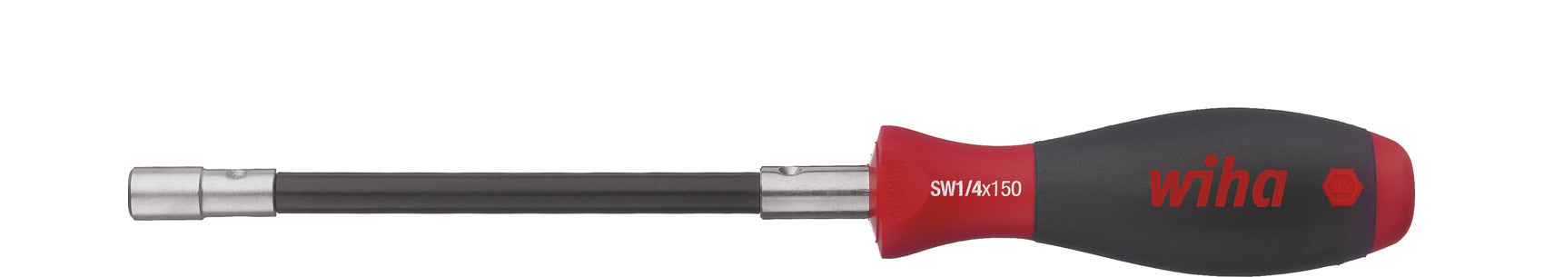 Wiha schroevendraaier met bithouder softfinish klemming met borgring (zwart rood, flexibele schacht, 1 4 )