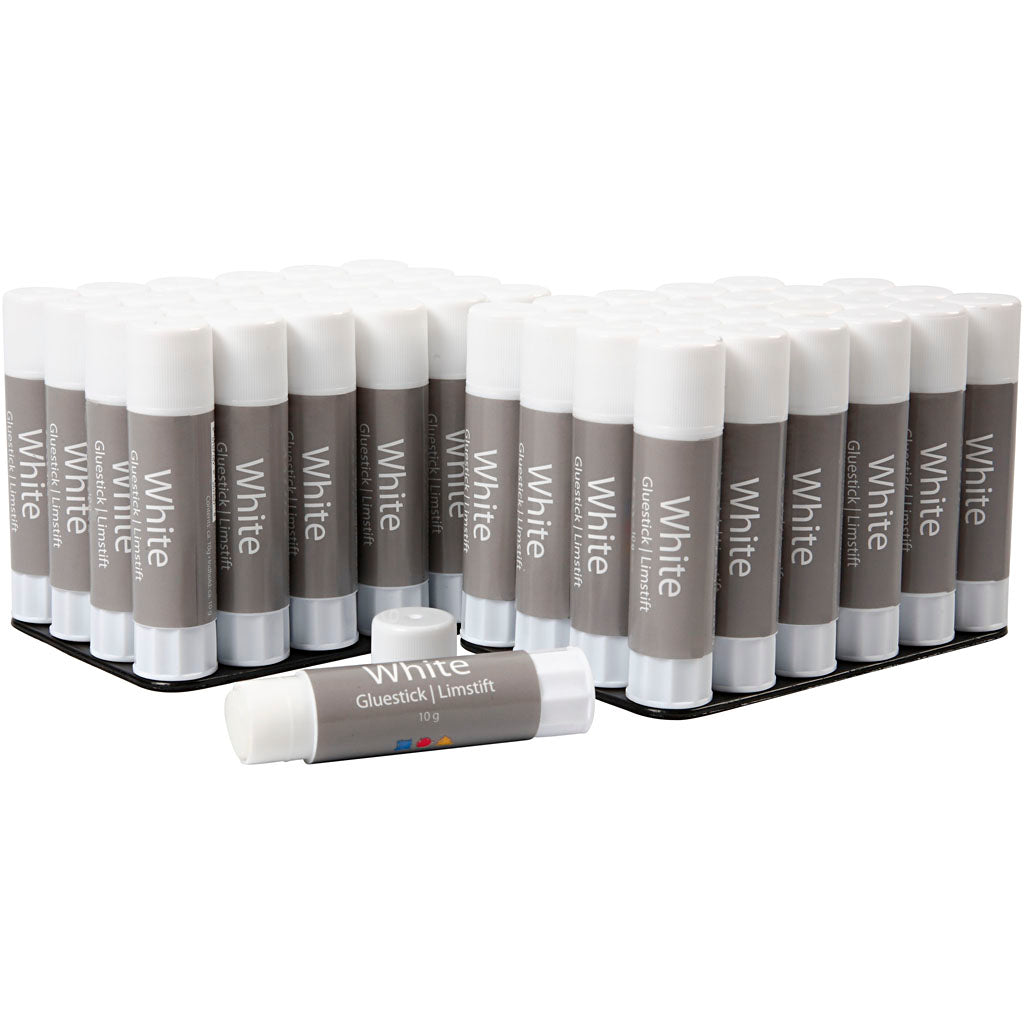Creatief bedrijf witte lijmstift, 48st.