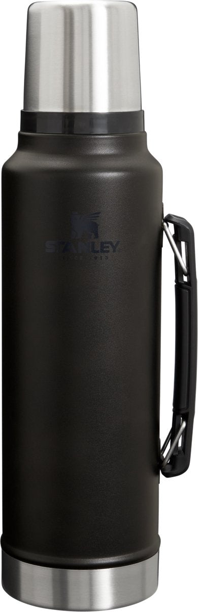 Stanley classic legendary thermosfles 1.4l houdt 40 uur warm, 35 uur koud - lekvrij - vaatwasserbestendig - bpa-vrij - voor koffie, thee en meer - roestvrijstalen thermoskan - matte black