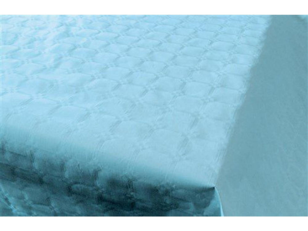 Haza damast tafelkleed pap 120cmx8m babyblauw