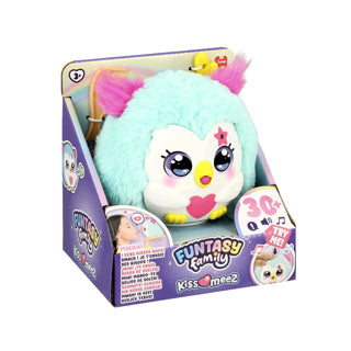 Funtasy family jumbo - - kiss-meez uil - interactieve knuffel - plush - vanaf 3 jaar