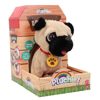 Pluchiez blaffende franse bulldog frankie met uitlaten