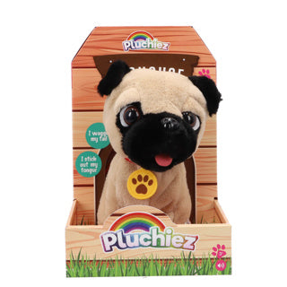 Pluchiez blaffende franse bulldog frankie met uitlaten