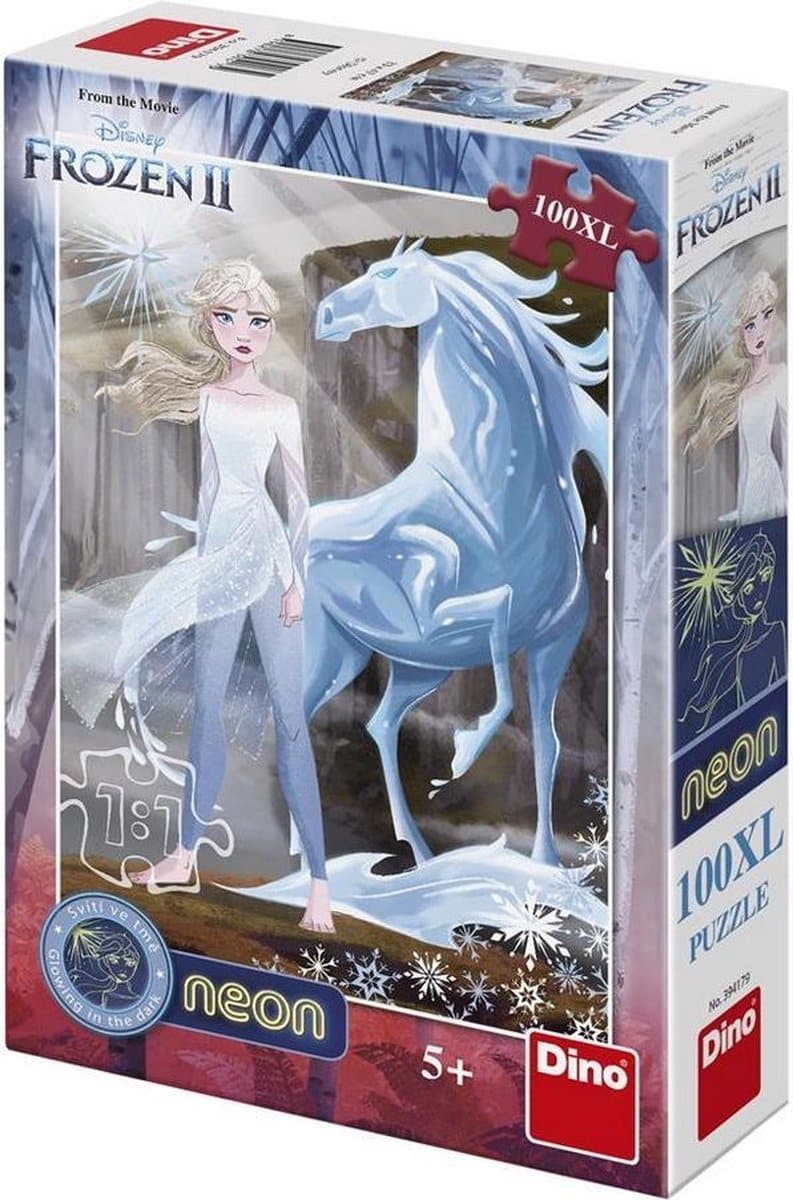 Dinotoys dinopuzzel - glow in the dark disney frozen ii - 100 xl stukjes