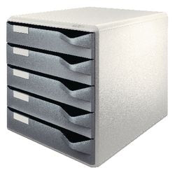 Leitz ladenblok met 5 laden - wit donkergrijs