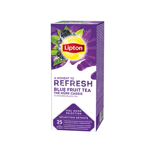 Lipton feel good selection zwarte thee blauwe bes bramen (6x 25 stuks)
