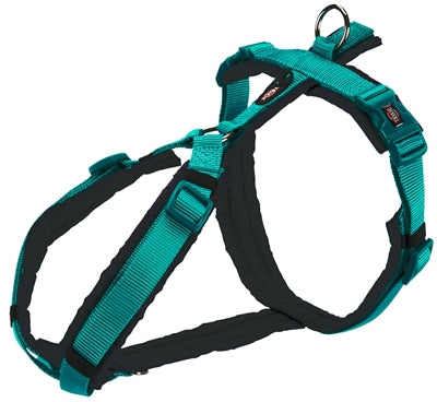 Trixie hondentuig premium trekking aqua blauw grijs