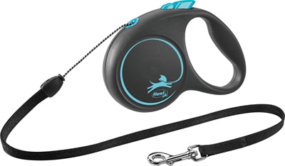 Flexi Rollijn zwart designkoord blauw