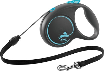 Flexi Rollijn zwart designkoord blauw