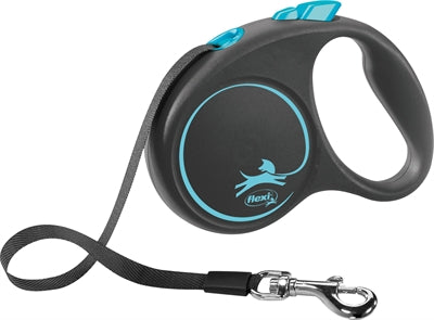 Flexi Rollijn zwarte designtape blauw
