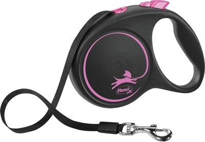 Flexi Rollijn zwart designtape roze