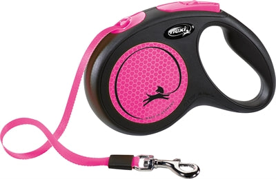 Flexi Rollijn nieuwe neon tape zwart roze