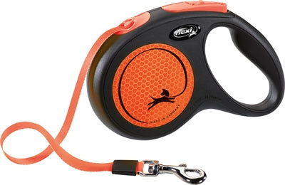 Flexi Rollijn nieuwe neon tape zwart oranje