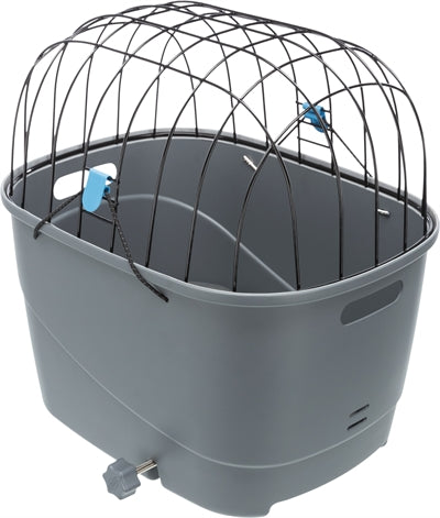 Trixie fietsmand voor bagagedrager met draadkoepel kunststof grijs