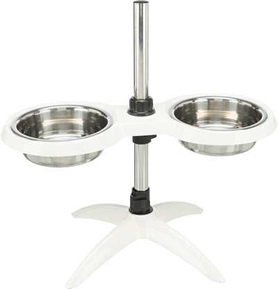 Trixie voerstandaard hondenbar melamine RVS wit